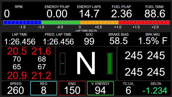 Ferrari 499P Dashboard Layout 2